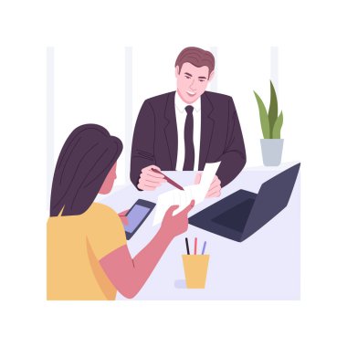 Mevcut iş planı izole edilmiş çizgi film vektör çizimleri.