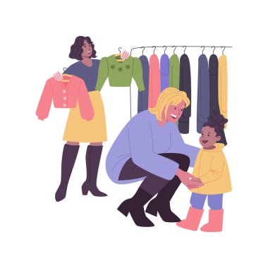 In-mall nanny isolated cartoon vector illustrations.