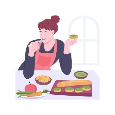 Sağlıklı kahvaltı izole çizgi film vektör çizimleri.