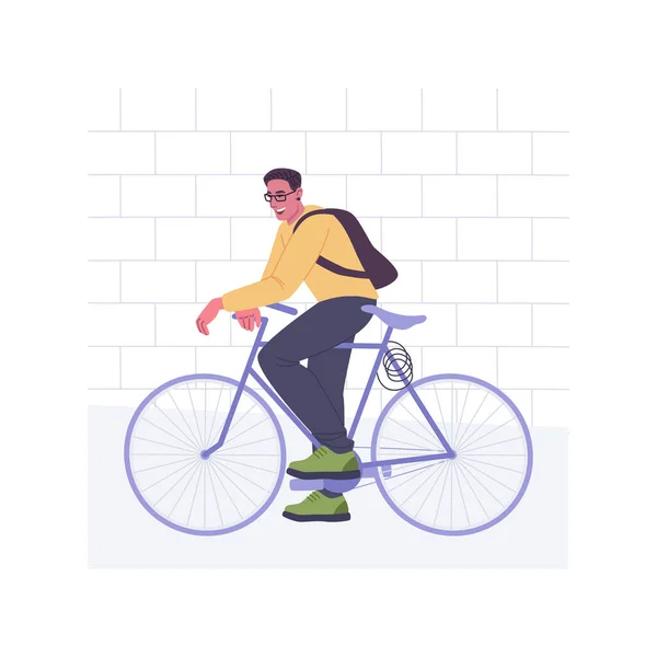 Cycling to work isolated cartoon vector illustrations. — Stockvektor