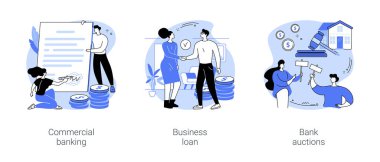 Bank services for business isolated cartoon vector illustrations se