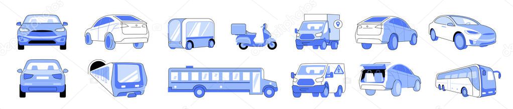 Public transport illustrations