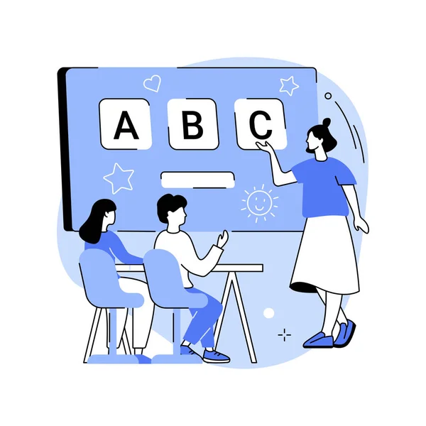 Digitale Darstellung Isolierter Cartoon Vektorillustrationen Lehrer Mit Kindern Virtuellen Klassenzimmer — Stockvektor