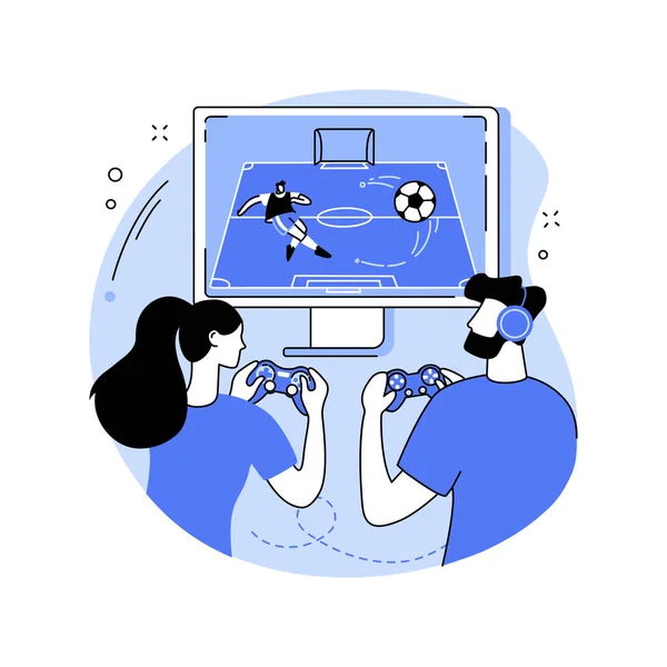 Console Gaming Isolated Cartoon Vector Illustrations Friends Joysticks Playing Game — 스톡 벡터