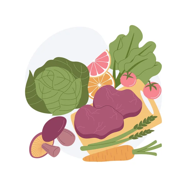 Flexitarian Meal Plan Isolated Cartoon Vector Illustrations Flexitarian Diet Plan — Vetor de Stock