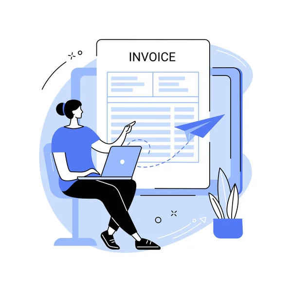 Fill Out Invoice Isolated Cartoon Vector Illustrations Freelance Worker Filling — Stockový vektor