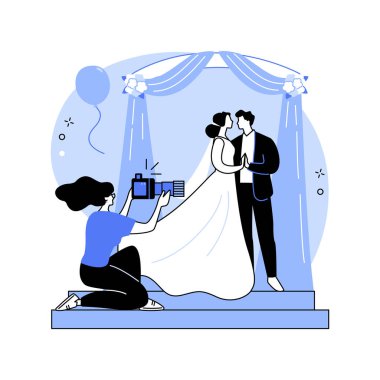 Wedding photographer isolated cartoon vector illustrations. Self-employed man takes professional wedding photo, video making, small business, creative profession, freelance job vector cartoon.