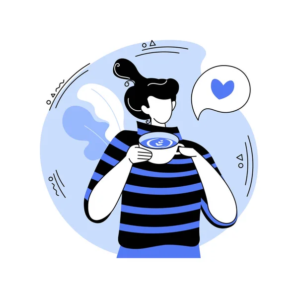 Matcha Tea Isolated Cartoon Vector Illustrations Young Girl Drinking Matcha — Stock Vector