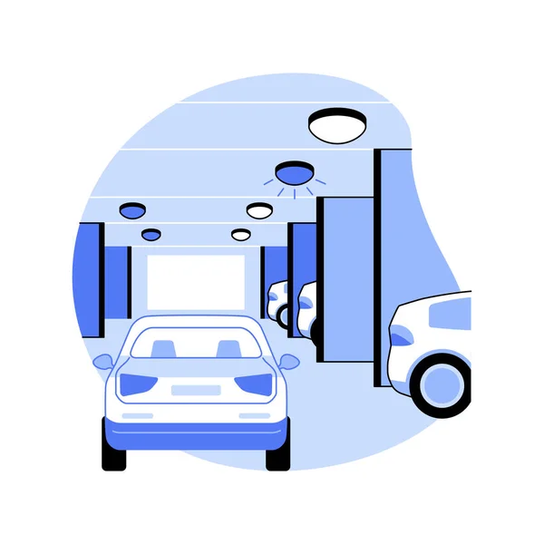 Bay Indicator Isolated Cartoon Vector Illustrations Car Passes Parking Lot — Vettoriale Stock
