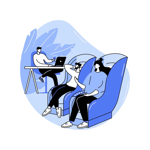 Office Massage Zone Isolated Cartoon Vector Illustrations Group Colleagues Sitting — Vetor de Stock