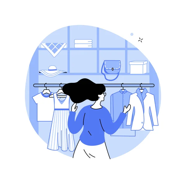 Professional Organizer Isolated Cartoon Vector Illustrations Professional Assistant Organizing Wardrobe —  Vetores de Stock