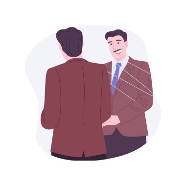 Classic fashion isolated cartoon vector illustrations. Man in classic elegant suit looking in the mirror, try on new clothes and accessories, consumerism idea, shopping mall day vector cartoon.