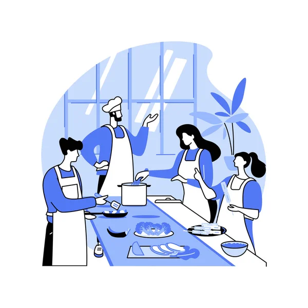 Μαθήματα Μαγειρικής Απομονωμένες Εικονογραφήσεις Φορέα Κινουμένων Σχεδίων Επαγγελματίας Σεφ Που — Διανυσματικό Αρχείο