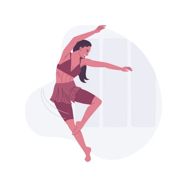 Contemporary Dance Isolated Cartoon Vector Illustrations Young Woman Dancing Alone — Stockový vektor