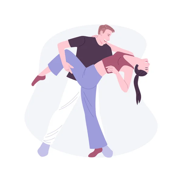 Training Home Isolated Cartoon Vector Illustrations Couple Dancing Home Staying — Vettoriale Stock