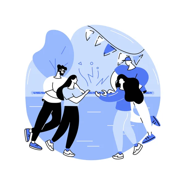 Team Building Event Isolated Cartoon Vector Illustrations Group Diverse Colleagues — 图库矢量图片