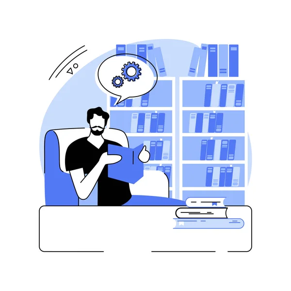 Philosophy Isolated Cartoon Vector Illustrations Philosophy Student Reading Book Library — ストックベクタ