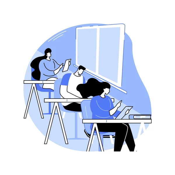 Take Standardized Test Isolated Cartoon Vector Illustrations Group School Graduates — ストックベクタ