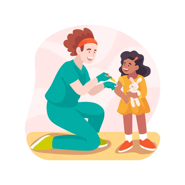 Vaccination Isolated Cartoon Vector Illustration Nurse Making Injection Kids Arm — Stock Vector
