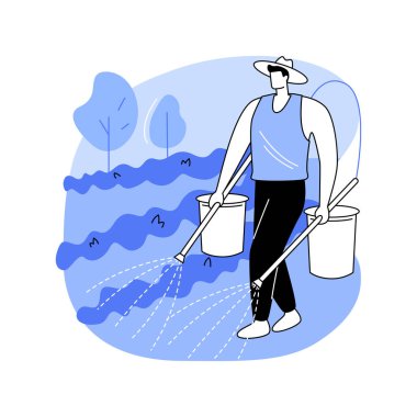 Biyolojik haşere kontrolü karikatür vektör çizimlerini izole etti. Çiftçi tarladaki haşerelerden, modern tarımdan, organik tarımdan, hasat güvenliğinden, bitki hastalıkları çizgi filminden kurtuldu..