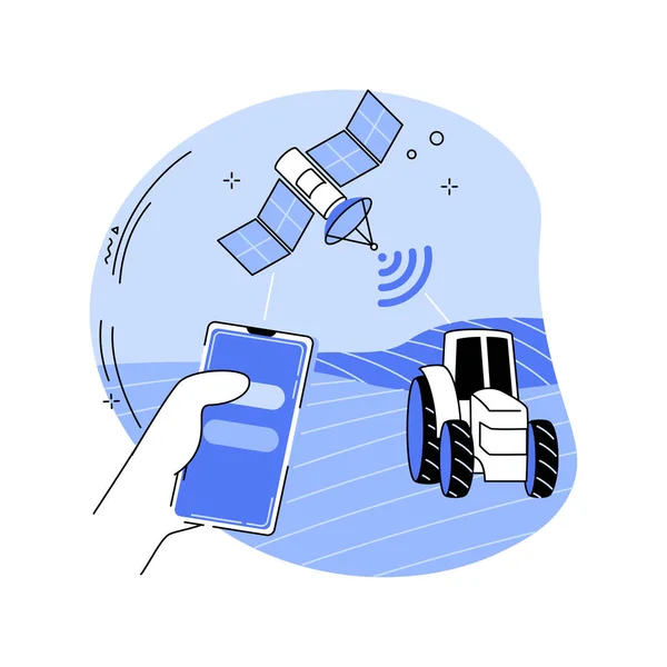 Uzaktan Makine Navigasyonu Karikatür Vektör Çizimlerini Izole Etti Akıllı Telefon — Stok Vektör