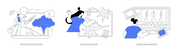 Graphic Design Studio Abstrait Concept Vectoriel Illustration Ensemble Conception Effets — Image vectorielle