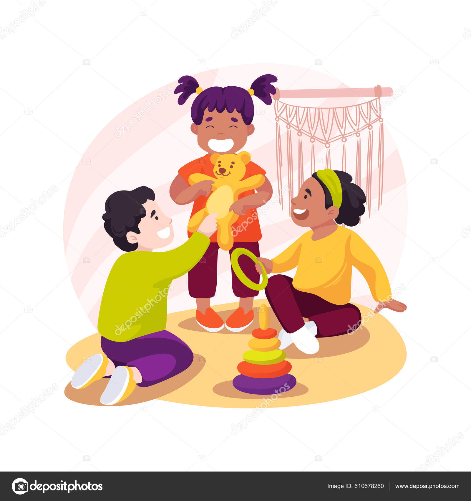 Kids playing together Vectors & Illustrations for Free Download