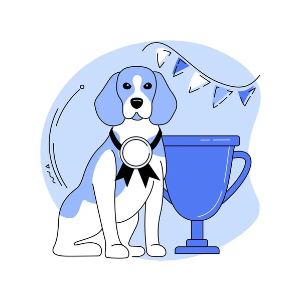 Lucky Vainqueur Isolé Illustrations Vectorielles Dessin Animé Chiens Spectacle Gagnant — Image vectorielle