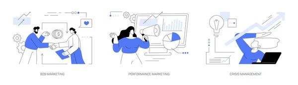 Reklama Konzultace Abstraktní Koncept Vektorové Ilustrace Sada B2B Performance Marketing — Stockový vektor