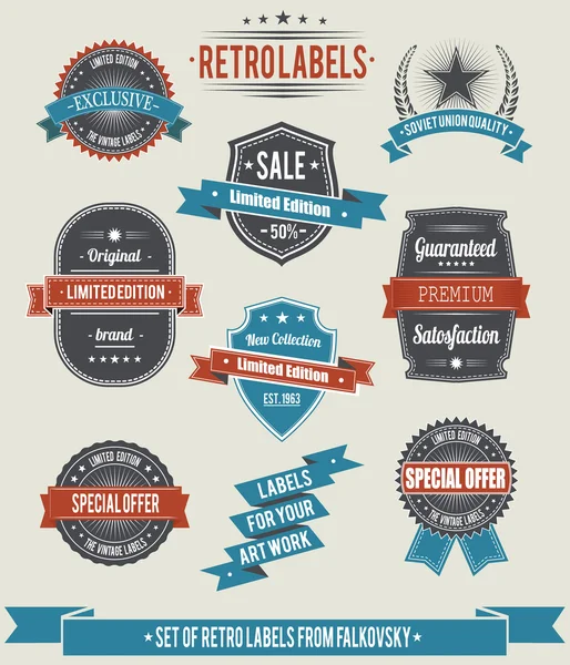 kaligrafik öğelerin vintage retro etiket kümesi