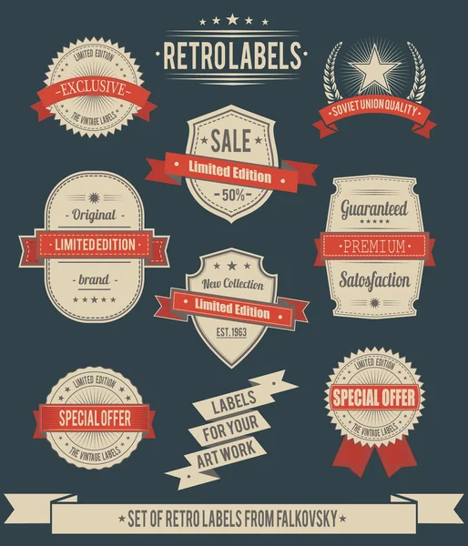 kaligrafik öğelerin vintage retro etiket kümesi