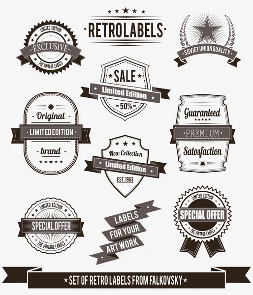 kaligrafik öğelerin vintage retro etiket kümesi