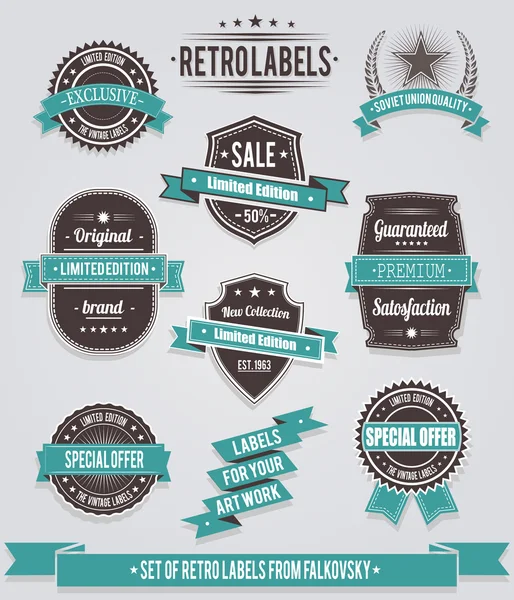 kaligrafik öğelerin vintage retro etiket kümesi