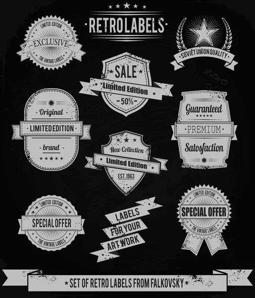 kaligrafik öğelerin vintage retro etiket kümesi