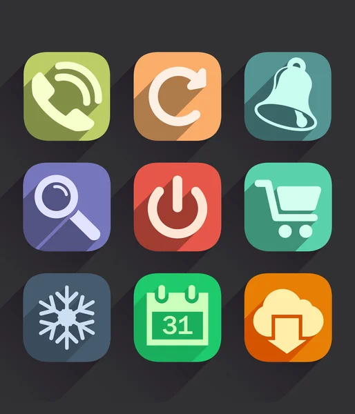 Serie di icone piatte per applicazioni Web e mobili — Vettoriale Stock