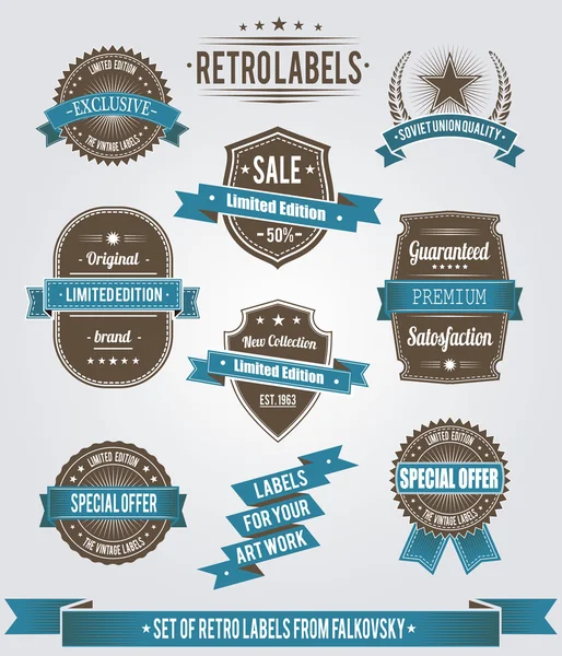 kaligrafik öğelerin vintage retro etiket kümesi