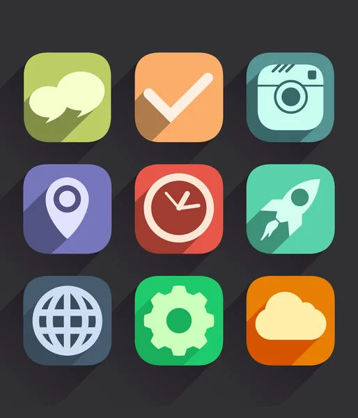 Set van platte iconen voor web en mobiele apps Stockvector