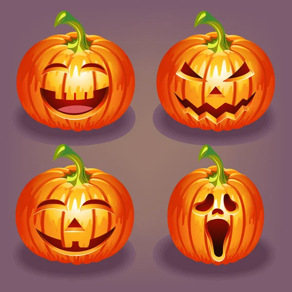 Set van halloween pompoen Stockvector