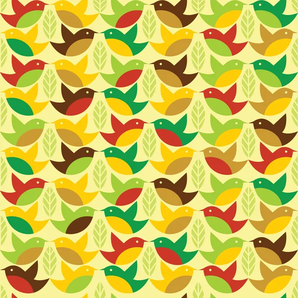 Oiseaux motif sans couture — Image vectorielle