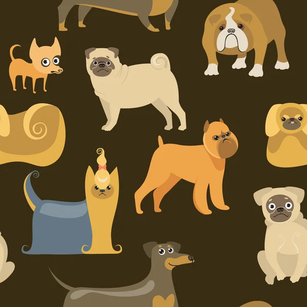 Chiens motif sans couture — Image vectorielle