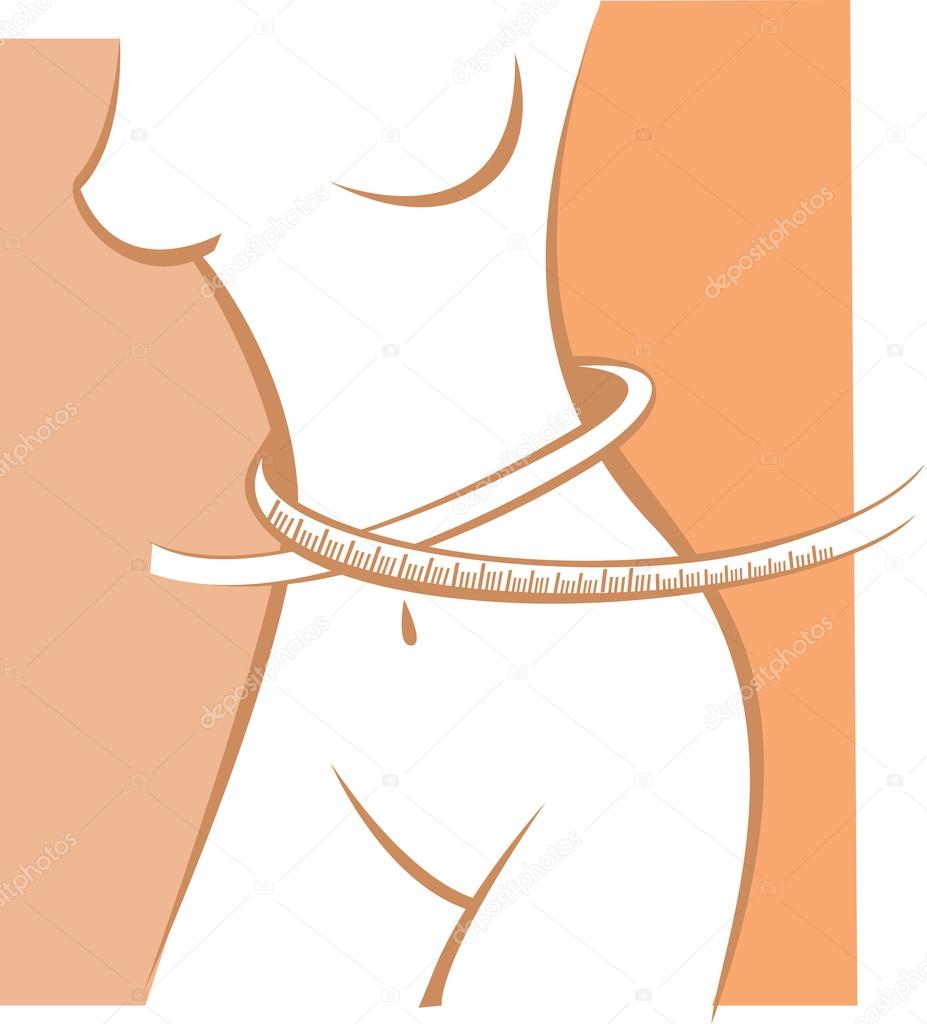 Fit young woman body with measured waistline.