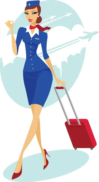 Stewardess — Stockvector