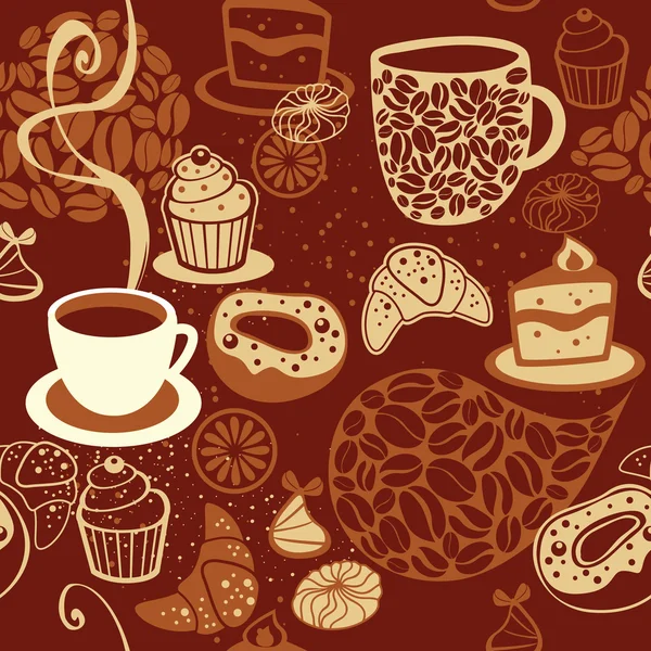 Coffee seamless pattern — Stock Vector