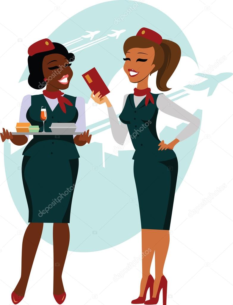 Air hostesses ready to fly