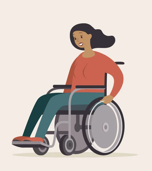 Πορτρέτο Μιας Νεαρής Ανάπηρου Γυναίκας Νεαρό Κορίτσι Κάθεται Αναπηρική Καρέκλα — Διανυσματικό Αρχείο