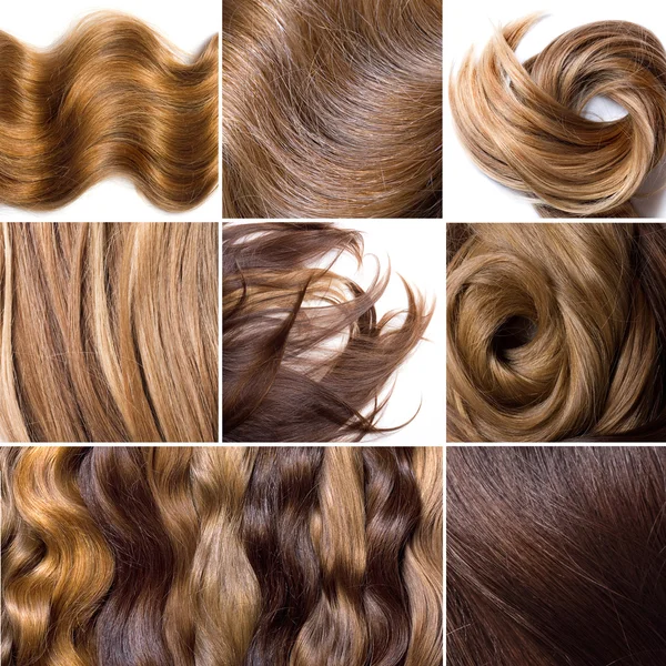 Natural human hair collage — Stock Photo, Image