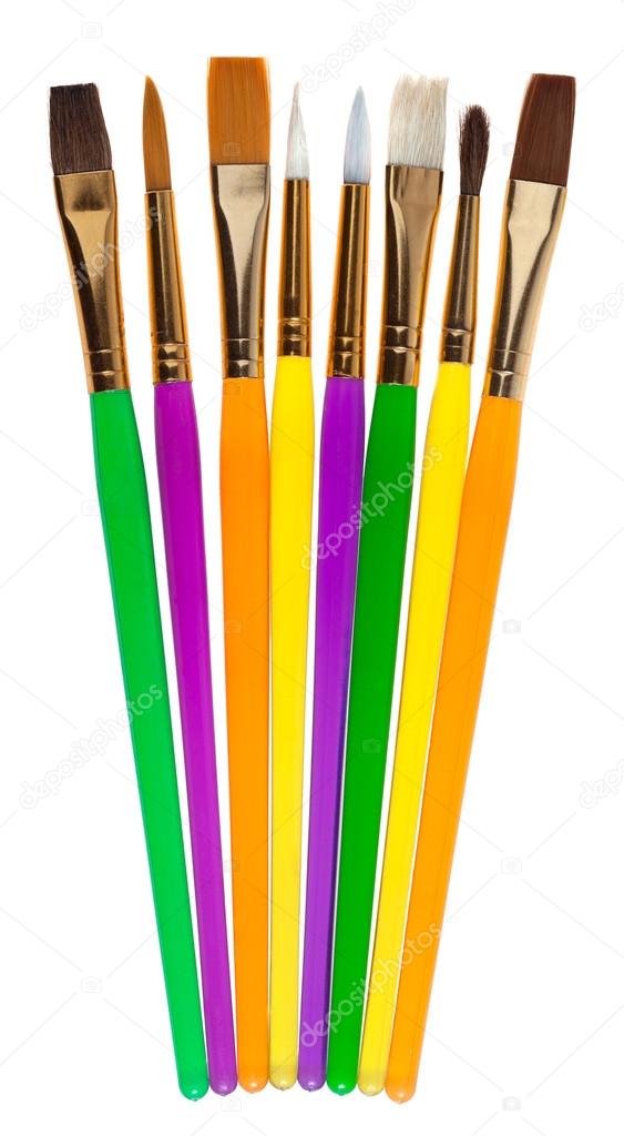 Set of colored paintbrushes
