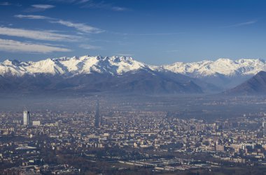 turin şehir superga tepeden panoramik manzaralı