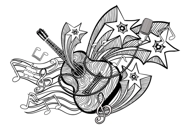 Música de guitarra — Vector de stock