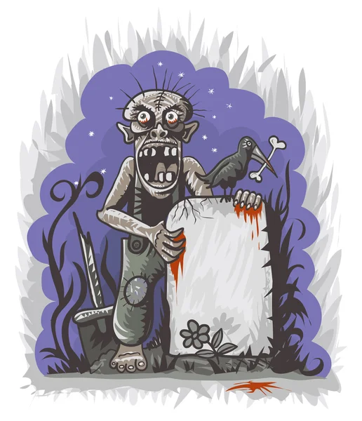 Zombies op het kerkhof — Stockvector